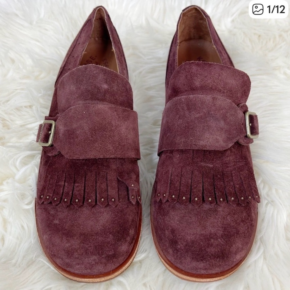 NWOB Kork-Ease Bailee Kiltie Lug Sole Monk Strap Shoe in Burgundy